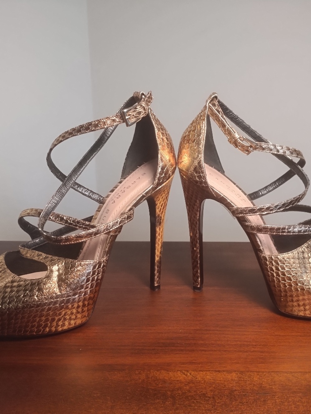Barbara Bui Gold Metallic Stiletto Pumps